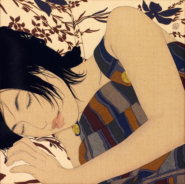 Японский художник Икенага Ясунари (Ienaga Yasunari один из продолжателей традиционной восточной живописи под названием Nihonga.Работы мастера это настоящий гимн женственности. В его