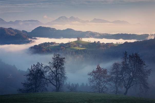 Рассвет в горах Словении