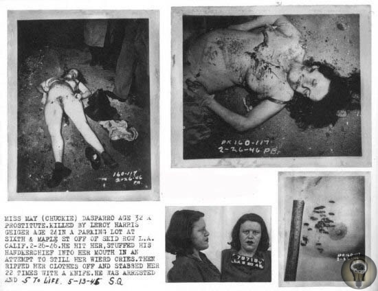 Сцены смерти В период с 1925 по 1945 годы Jac Huddleston, детектив «убойного отдела» полиции Лос Анджелеса, собирал эту занятную коллекцию фотоснимков с мест убийств, самоубийств, несчастных